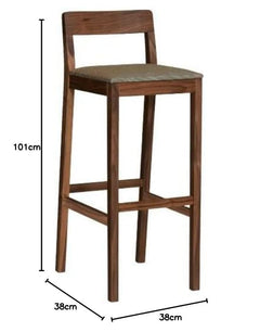 Elegant Sheesham Wood Bar Chair - Durable, Handcrafted, Comfortable Seating with Footrest, Ideal for Home Bar, 