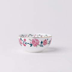 Magique by The Wishing Chair x ClayCraft : Portrait of a Rose 20-Piece Ceramic Dinner Set with Gold | Elegant Floral Plates & Bowls | Glossy Finish | Ideal for Parties & Festive Dining
