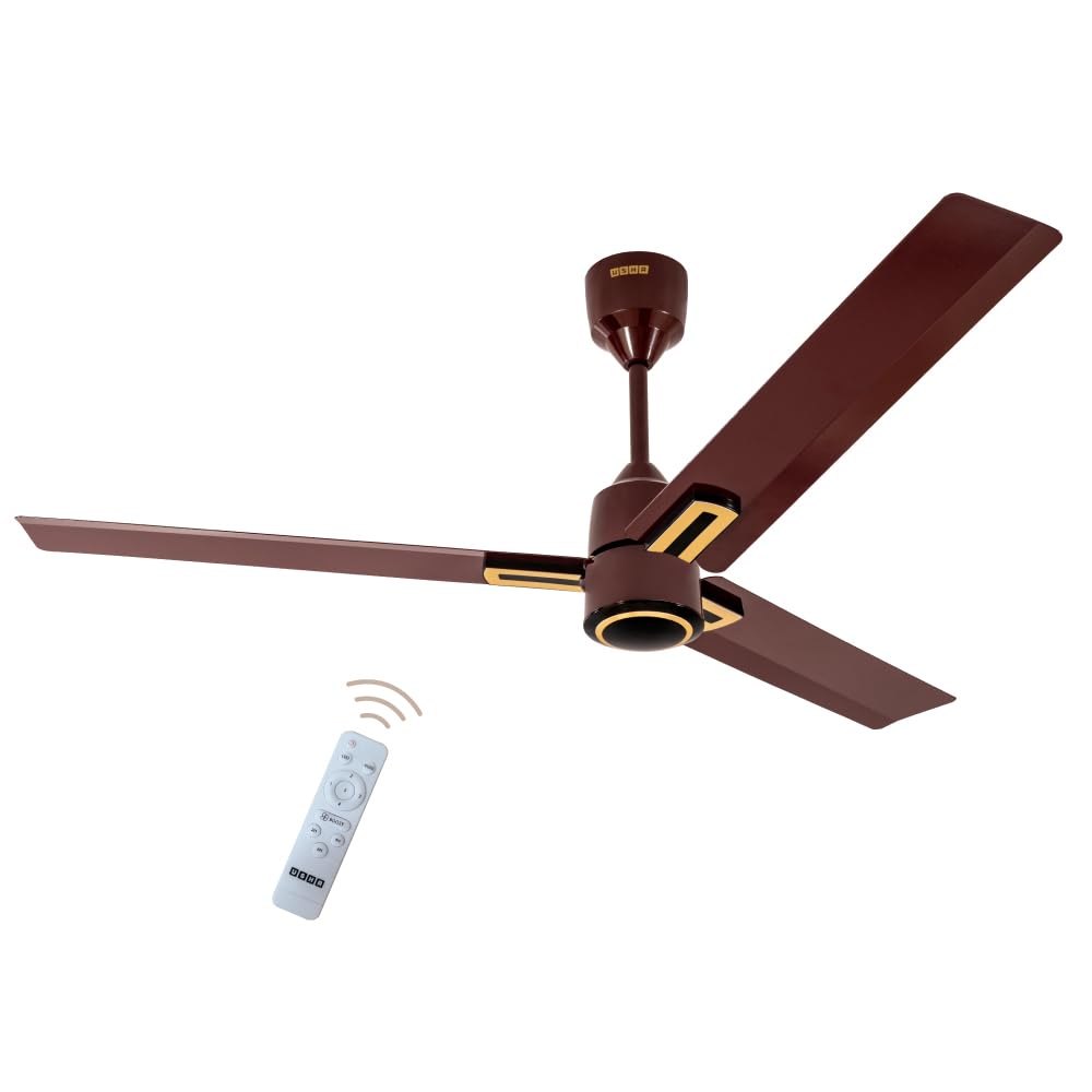 USHA AeroEdge Plus 1200mm BLDC Ceiling Fan with IR Remote | LED Indicator | BEE 5 Star Rated Energy Efficient | 100% Copper Motor | High Air Delivery 220CMM | 2 Year Warranty | (Brown)