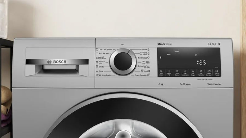 Bosch 8 kg Fully Automatic Front Load Washing Machine with In-built Heater Silver (WGA1340SIN)