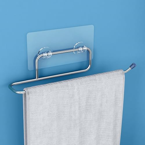 Plantex Self Adhesive Stainless Steel Towel Holder/Towel Hanger/Towel Ring for Bathroom/Napkin Holder/Bathroom Accessories - Pack of 1 (Chrome)