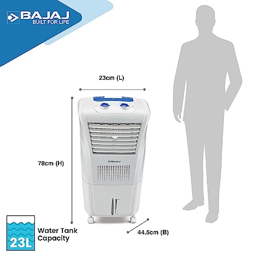 Bajaj Frio New Personal Air Cooler 23L | Mini Cooler | Inverter Compatability | 20Ft Powerful Air Throw | Ice Chamber | 3 Yrs Warranty (1 Yr Standard + 2 Yrs Extended Warranty)【White】