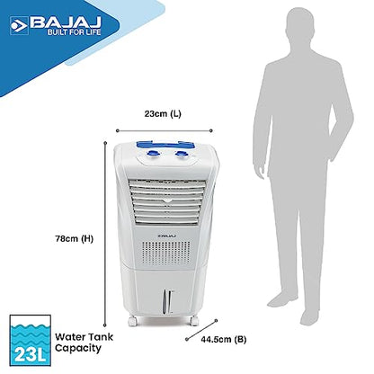 Bajaj Frio New Personal Air Cooler 23L | Mini Cooler | Inverter Compatability | 20Ft Powerful Air Throw | Ice Chamber | 3 Yrs Warranty (1 Yr Standard + 2 Yrs Extended Warranty)【White】
