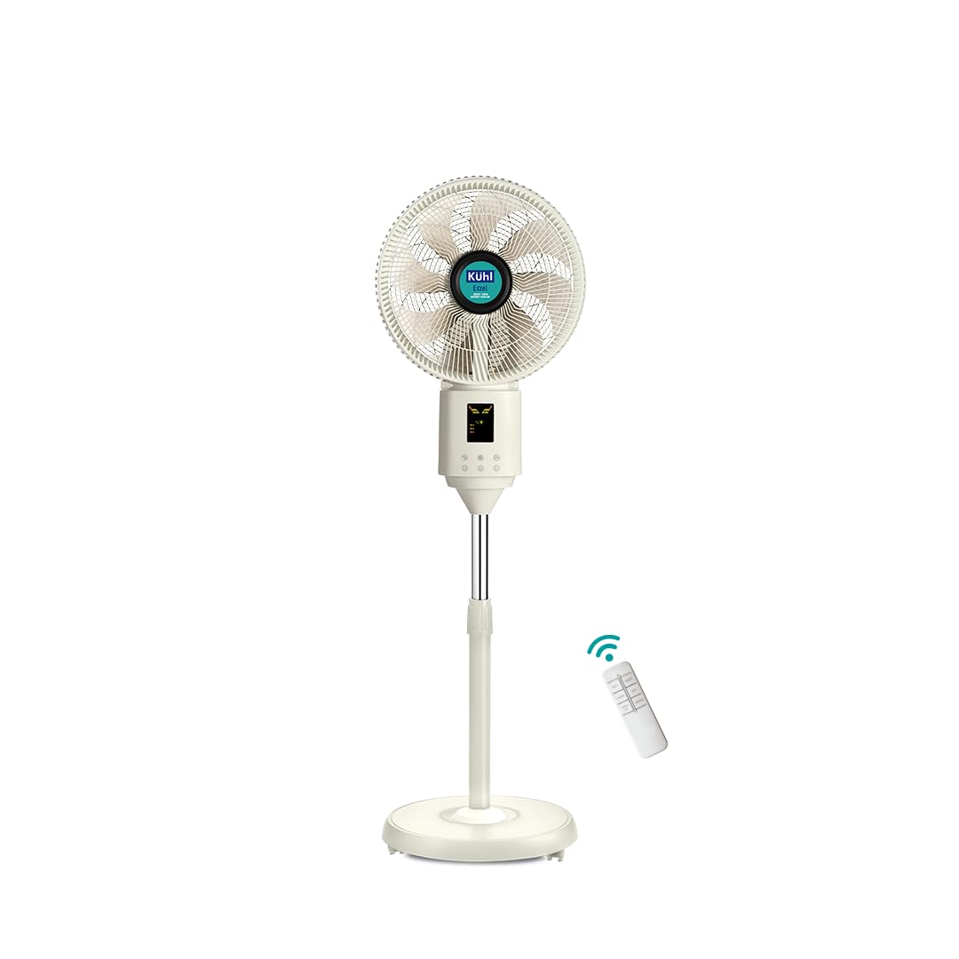KUHL Exzel H1 Next Gen Desert Cooler BLDC Pedestal with Mist & Humidifier|8Blades |4Speed| Remote & Touch Panel with Display| Height Adjustement| Low Noise|8 Hr Water Tank|400mm |Free installation