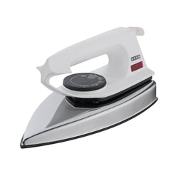 USHA Aluminium Usha 2801 750Watt Dry Iron Metal Body | Linished Soleplate | Thermal Safety Fuse | 180° Swivel Cord | 1 Years Warranty | (Black), 750 Watts