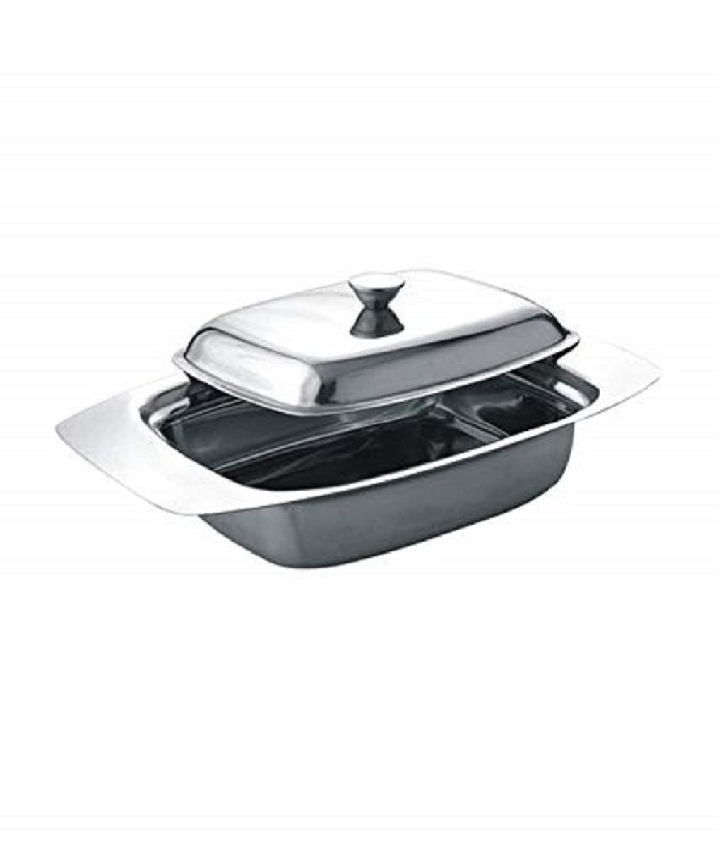 Dynore Stainless Steel Butter Dish/Butter Pot with Lid- Set of 2