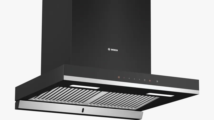 Bosch 60 cm Self Clean Technology glass Kitchen Chimney (HOOD DWBA68J60I, Oil collector Filter technology, Touch Control