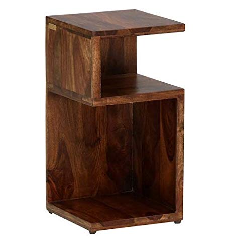 Solid Wood End Table in Provincial Teak Finish Wooden Bedside Table for Bedroom | Solid Wood Nightstand Lamp Ta