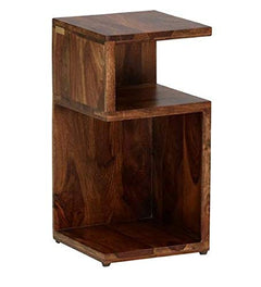 Solid Wood End Table in Provincial Teak Finish Wooden Bedside Table for Bedroom | Solid Wood Nightstand Lamp Ta