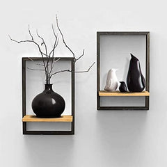 15inch Floating Wall Shelves Wall Mounted Set of 2, Rustic Large Wall Shelf with Ledge for Bathroom Bedroom Kit