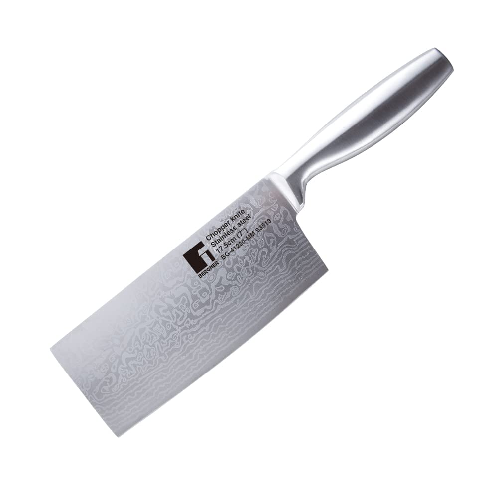 BERGNER Argent Stainless Steel 12.5 cm (5") Tomato Knife for Kitchen or Restaurant, Knife for Multipurpose Use, Hollow Handle with Superior Strength for Grip, Damascus Design