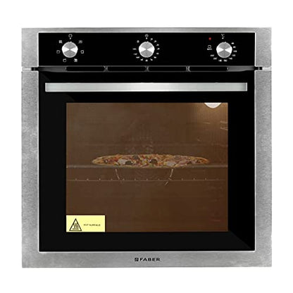 Faber 80L Built-in Oven with Rotisserie|6 Cooking Functions(Light, Grill, Conventional, Convection with Fan),Top Heat, Fan-Assisted Grill |A+ Energy Rating|3-Layer Cool Touch Glass Door | FBIO 80L 6F
