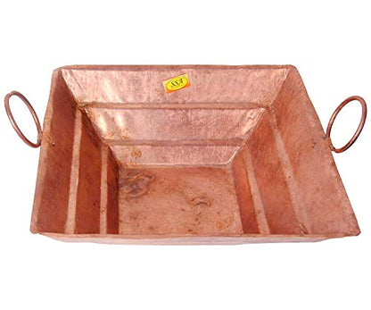SHIV SHAKTI ARTS Handmade Pure Copper Hawan Kund for Home Puja and Hawan Purpose for Diwali laxmi Pooja Purpose (Small)