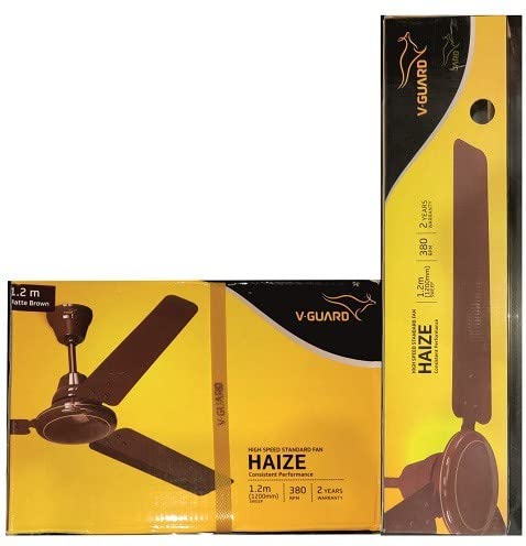 V-Guard HAIZE 1.2M MATTE BROWN 1200 mm 3 Blade Ceiling Fan (MATTE BROWN, Pack of 1)