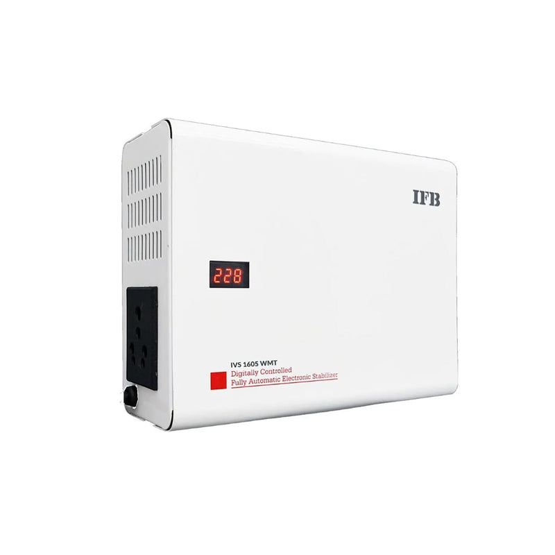 IFB IVS 1605 WMT 150-290V 15AMPS Voltage Stabilizer for Wasshing Machine & Air Conditioner,White Metallic Silver