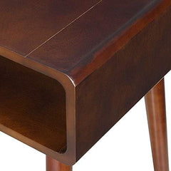 Bedside end Table Open Shelf | Sofa Side Table | Bedroom Table | Tall End Table | Rosewood | Color Black (Brown