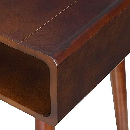 Bedside end Table Open Shelf | Sofa Side Table | Bedroom Table | Tall End Table | Rosewood | Color Black (Brown