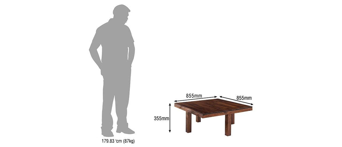 Solid Wood Coffee Table Set | Dreamer Solid Wood Coffee Table with 4 Stools (Finish Color - Teak