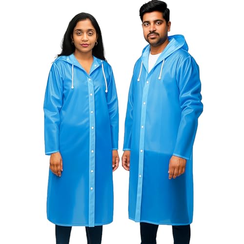 Allextreme EVA Waterproof Unisex Rain Coat Hooded Full Sleeves Outdoor Men, Women, Boys & Girls Rainwear Poncho Raincoat for Camping, Hiking & Travelling (Universal Size,1 Pc Random)