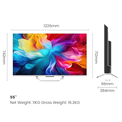 Haier 139 cm (55) S800 Series 4K Ultra HD Smart QLED Google TV 55S800QT-P (Grey)