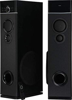 Philips SPA9120B Multimedia Tower Speakers with Wireless Mic, Bluetooth, USB MP3 Playback, FM Radio