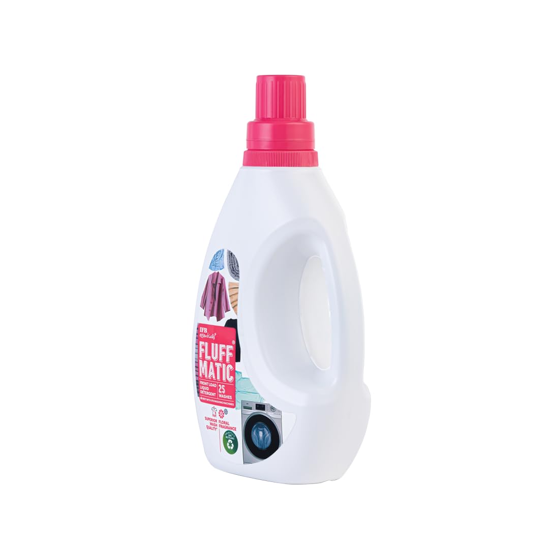 IFB Essentials Fluff Matic Front Load Liquid Detergent - 880ML | Removes Tough Stains | Concentrated Formula for Extra W