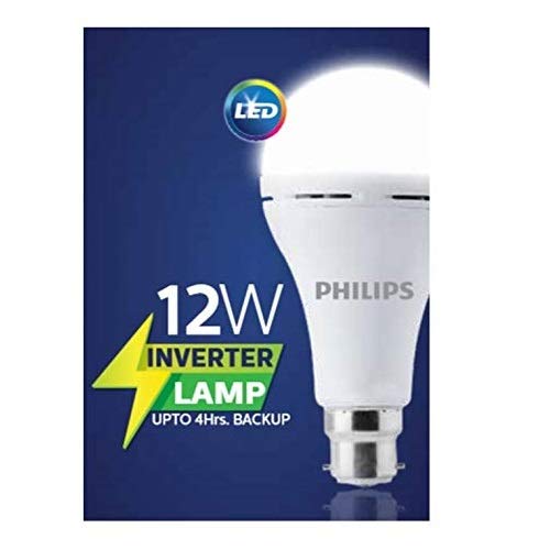 Philips Base B22 Inverter Bulb 9 and12 Watt Combo Rechargeable Emergency LED Bulb (Cool Daylight) - White (Pack of 2)