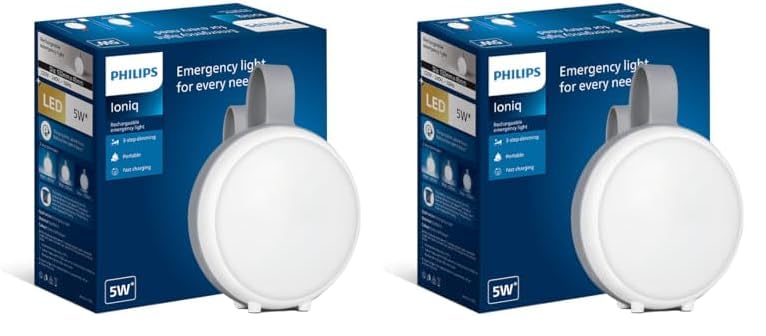 Philips Ioniq 5W Portable Emergency Rechargeable LED Lantern (Pack of 2)