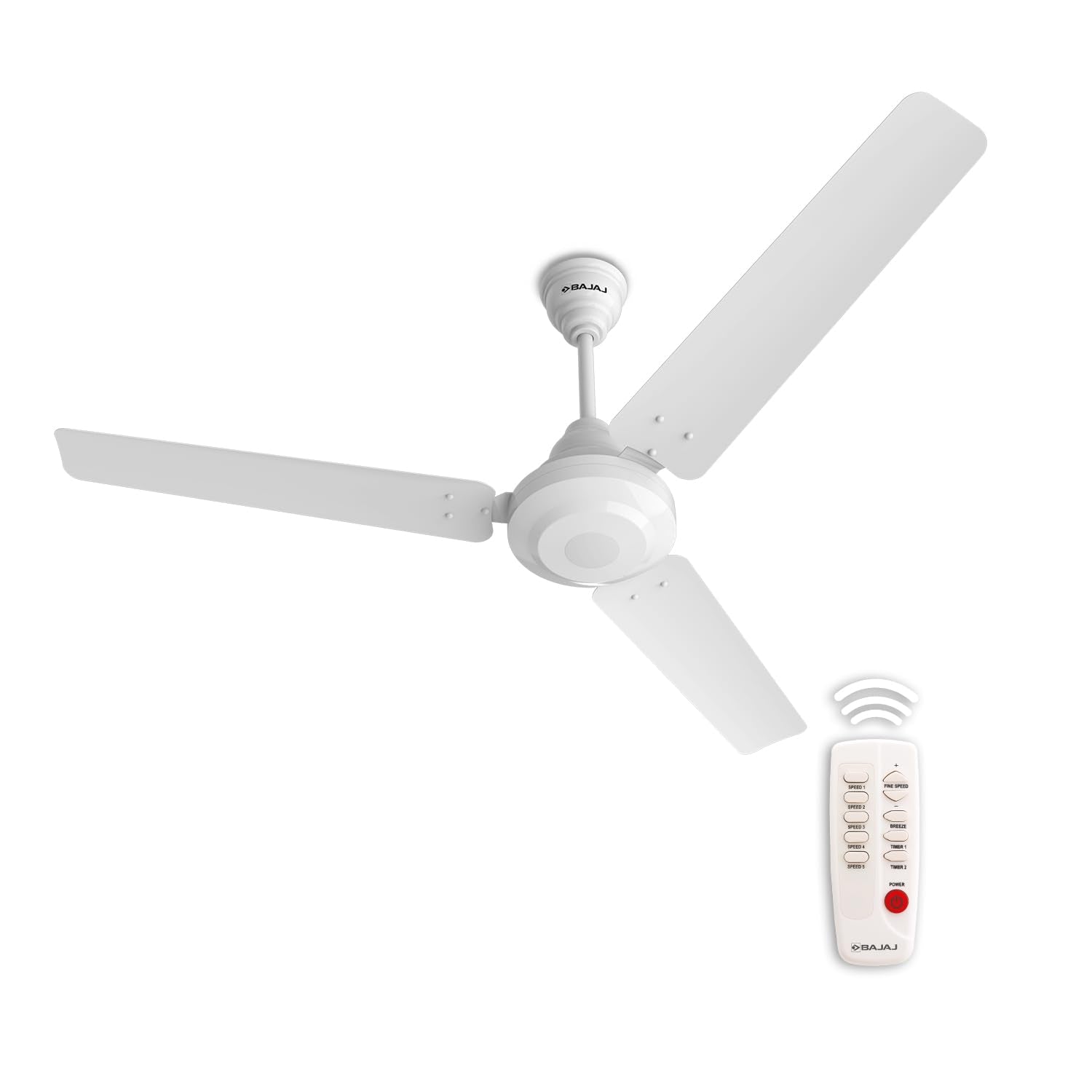 Bajaj Classico Sleek Plus 1200MM (48") BLDC Ceiling Fans For Home | BEE 5 Star Rated Energy Efficient Ceiling Fan | High Energy Density Motor | RF Remote | 2-Yr Warranty 【Base White】