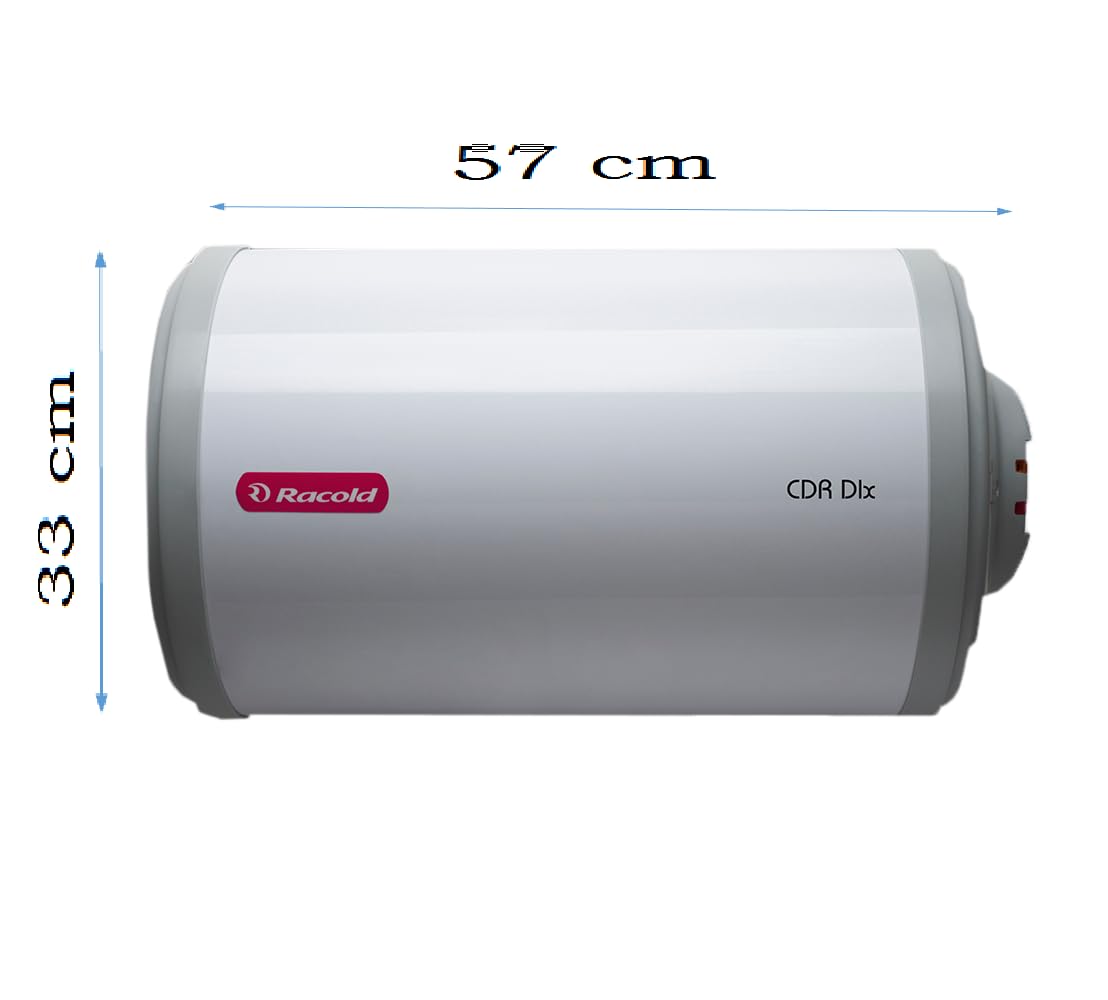 Racold CDR Dlx 15ltr Horizontal BEE 4 Star Storage Water Heater(Geyser) with Free Standard Installation & pipes || Rust Proof Body||Fits under false ceilings||Suitable- High-rise Buildings||