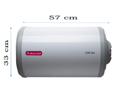 Racold CDR Dlx 15ltr Horizontal BEE 4 Star Storage Water Heater(Geyser) with Free Standard Installation & pipes || Rust Proof Body||Fits under false ceilings||Suitable- High-rise Buildings||