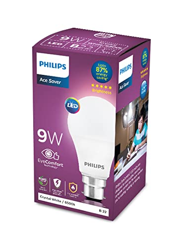 Philips 9W B22 LED Cool Day Light Bulb, Pack of 5 (Ace Saver)