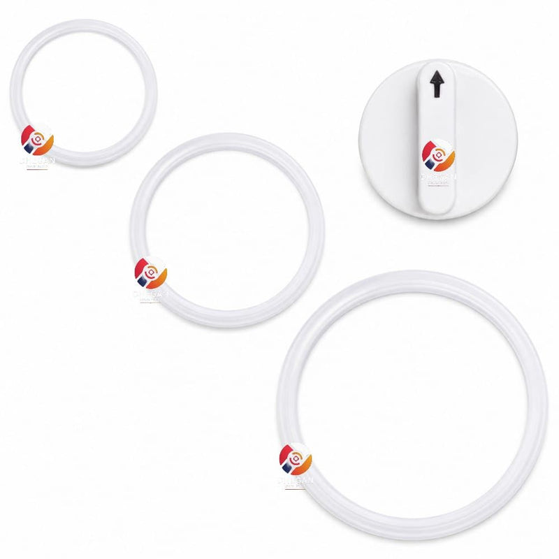 Jar Lid Gasket Set (3) + Speed Control Knob Combo | Compatible with Sujata Mixer Grinder