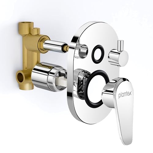 Plantex Concealed Body High Flow Diverter Full Set with Exposed Part Kit/Diverter Set for Bathroom/Bathroom Shower System - Pack of 1 (Chrome)