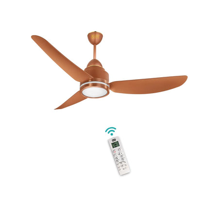 KUHL Luxus C5 1200mm Stylish 65% Power Saving BLDC Ceiling Fan with Remote | Night & Down Light | 29W |BEE 5 Star | Low Noise|IoT –Operate via Mobile & Alexa|Reverse Mode | Free Installation | Copper