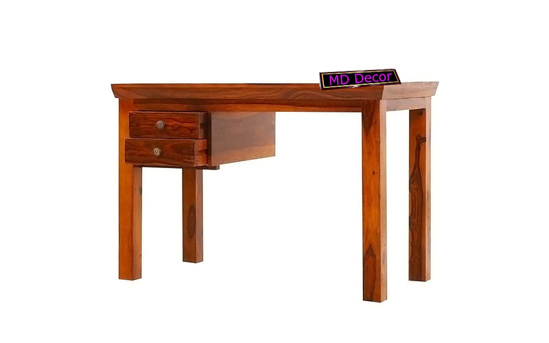Solid Sheesham Wood Study Table with Drawer Storage for Home Writing Office Desk