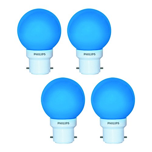 Philips Deco Mini Base B22 0.5-Watt LED Bulb (Pack of 4, Blue)