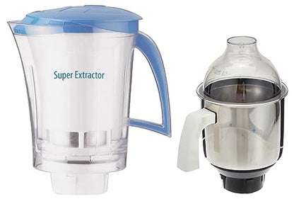 Preethi Super Extractor MGA-510 1.5L Leaf Jar (Blue) | High Grade Stainless Steel Jars & Blades | Transparent Lid | Blue | Steel