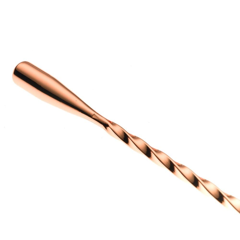 Dynore Stainless Steel Copper Plated Twisted Design Teardrop Bar Spoon/Mixing Spoon/Cocktail Mixing Spoon/Stirring Spoon