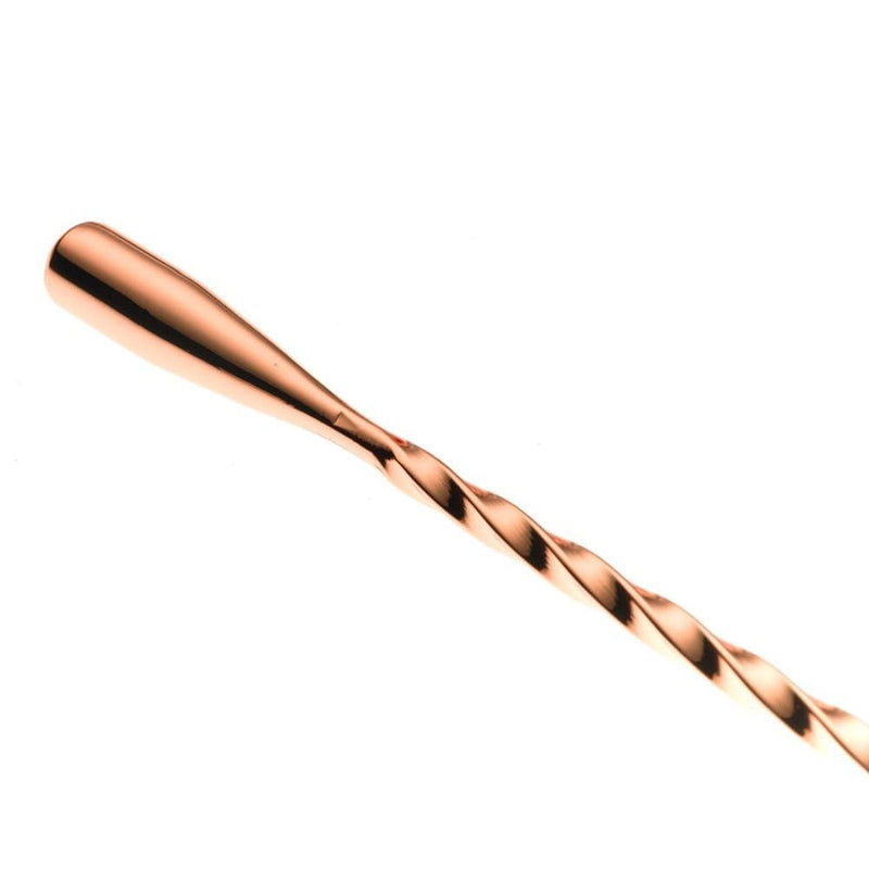 Dynore Stainless Steel Copper Plated Twisted Design Teardrop Bar Spoon/Mixing Spoon/Cocktail Mixing Spoon/Stirring Spoon