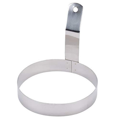 Dynore Stainless Steel Round Egg Ring With Handle Medium- 5 inch,12.5X12.5X12.5 Cm