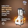 Ultra Apta Mixer Grinder - Fortune White & Black | India’s First Double ball-bearing Motor 550W High Torque with 2 Years Warranty | 204Cu Food-Grade 4 SS Jar, 3 Speed Regular + Pulse