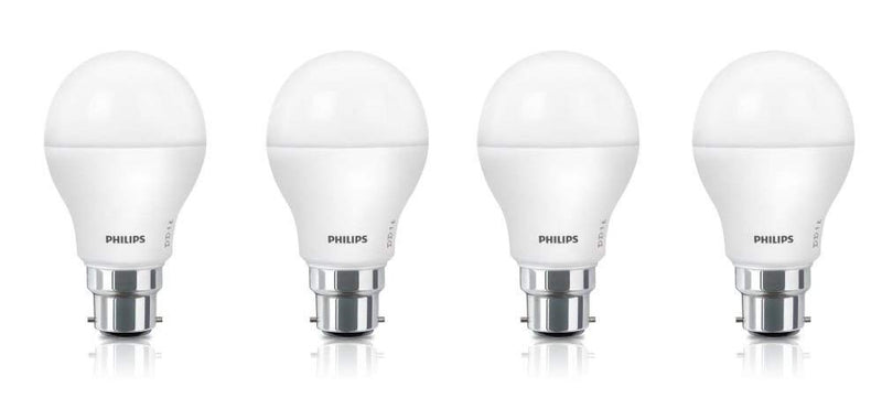 Philips 9W LED Bulb Base B22 (Crystal White, Pack of 4)