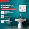 Almonard Eco Vent Exhaust Fan | 10 Inches | Aerodynamic fan blades | Silent operation | Powerful ventilation at 250 mm sweep, 45 W, 1300 RPM | Exhaust fan for kitchen, bathroom laundry room (White)