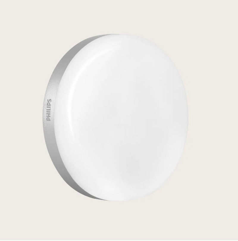 Philips 20W Round LED Surface Light - Full Glow Panel, Metal Body, Ceiling Light for Home, Office, Hall (White with Metallic Finish, B0F5HW4QRT)