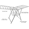 Priya Heavy Duty Rust-Free Stainless Steel Foldable Storage Cloth Drying Stand/Clothes Dryer Stands/Laundry Racks with for Indoor/Outdoor/Balcony (Butterfly Model) (L-72 inch * W-24 inch * H-36 inch)