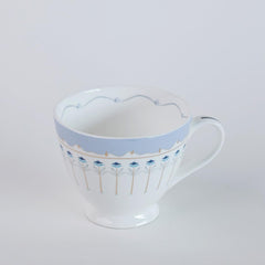 Magique by The Wishing Chair x ClayCraft : River of Flowers Tea Cups & Saucers Set of 6 | 180 ml Fine Ceramic Floral Cups | Elegant Glossy Finish | Ideal for Gifting & Home Use