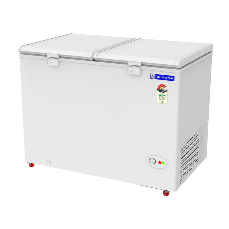 Blue Star HT4-N350, 350 Liter Hard Top Double Door Deep Freezer (310 Liter, White, 4-star)