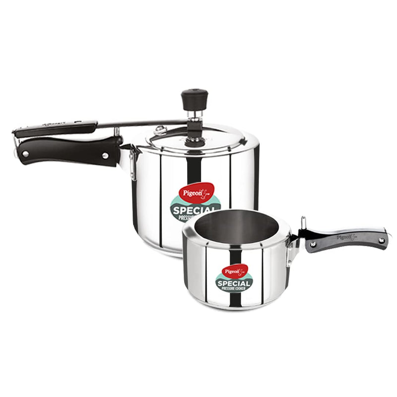 Pigeon by Stovekraft 2 Litre Special Stainless Steel Inner Lid Induction Base Pressure Cooker (Silver) BIS Certified
