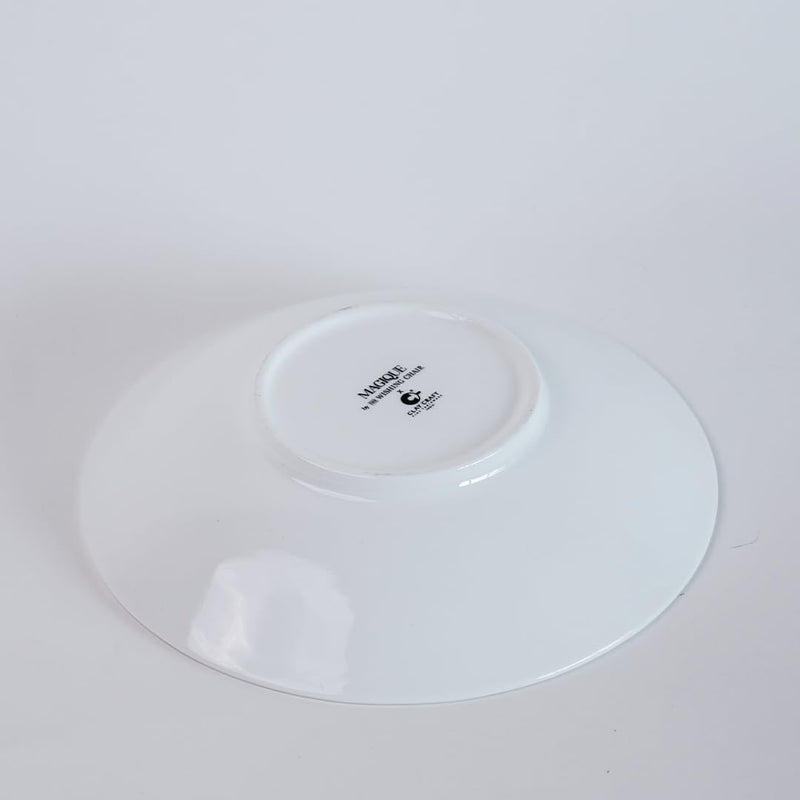 Magique by The Wishing Chair x ClayCraft : River of Flowers Coupe Pasta Plates Set of 2 | Ceramic Coupe Plates | Elegant Dinnerware for Pasta Salads Serving | Dishwasher Safe